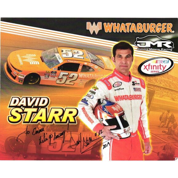 David Starr Signed Whataburger 52 NASCAR Xfinity Series 8x10 Postcard - Picture 1 of 4